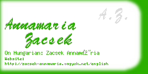 annamaria zacsek business card